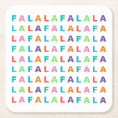 カラフルファンキーおもしろいFA LA LAホリデーシーズン スクエアペーパーコースター (正面)