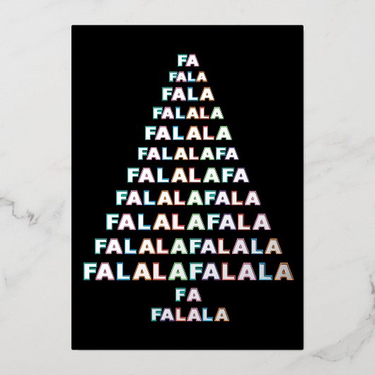 カラフルファンキーおもしろいFA LA LA季節銀金ゴールド 箔シーズンカード (正面)