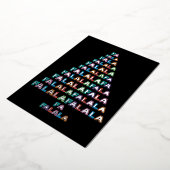 カラフルファンキーおもしろいFA LA LA季節銀金ゴールド 箔シーズンカード (回転した状態)