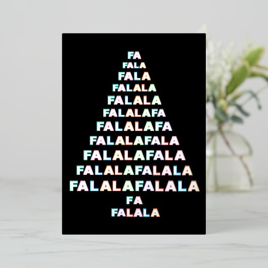 カラフルファンキーおもしろいFA LA LA季節銀金ゴールド 箔シーズンカード (立ち正面)