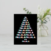 カラフルファンキーおもしろいFA LA LA季節銀金ゴールド 箔シーズンポストカード (立ち正面)