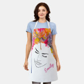 カラフルファンキーカッコいい髪 エプロン (着用した状態)