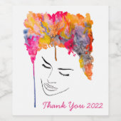 カラフルファンキーカッコいい髪 ワインラベル (シングルラベル)