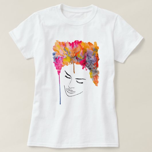 カラフルファンキーカッコいい髪 Tシャツ (デザイン正面)