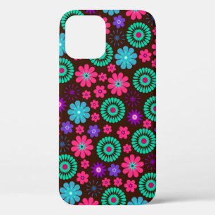 カラフルファンキーサイケデリック花柄 iPhone 12ケース