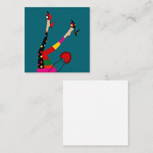 カラフルファンキーストッキング スクエア名刺 (正面/裏面)