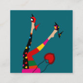 カラフルファンキーストッキング スクエア名刺 (正面)