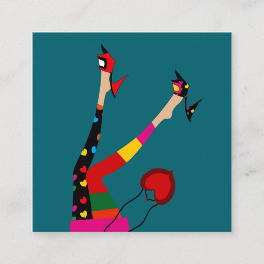 カラフルファンキーストッキング スクエア名刺 (正面)