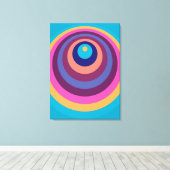 カラフルファンキーストライプモダン図形パターン キャンバスプリント (インサイチュ (ウッドフロア))