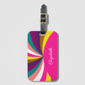 カラフルファンキーストライプPattern ラゲッジタグ (正面縦)