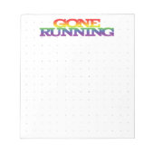 カラフルファンキーレインボーランニングゴー点々のあるシーツ ノートパッド (正面)