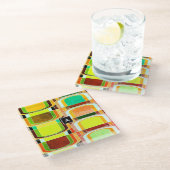 カラフルファンキーレトロインスパイア ガラスコースター (アングル)