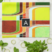 カラフルファンキーレトロインスパイア キッチンタオル (折り畳み)