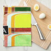 カラフルファンキーレトロインスパイア キッチンタオル (四つ折り)