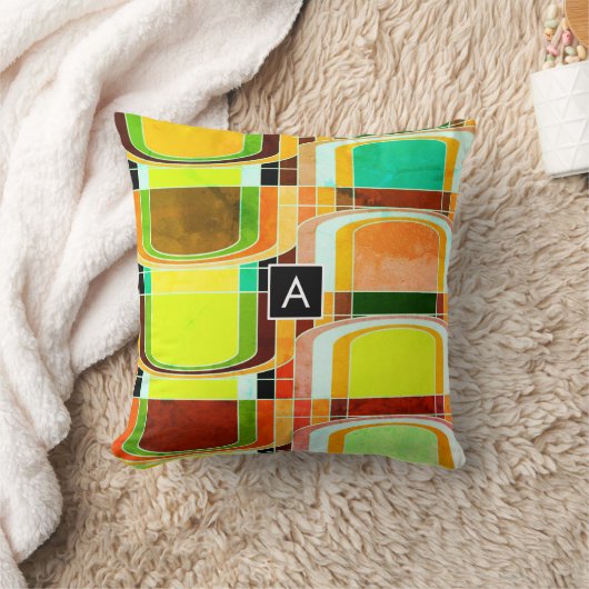 カラフルファンキーレトロインスパイア クッション (ブランケット)