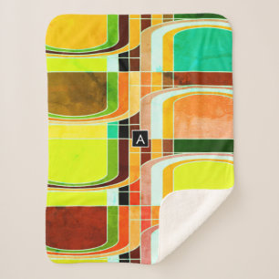 カラフルファンキーレトロインスパイア シェルパブランケット