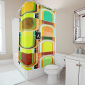 カラフルファンキーレトロインスパイア シャワーカーテン (インサイチュ)