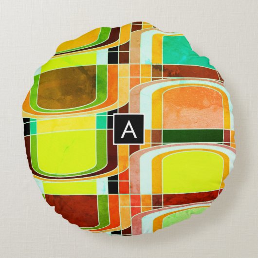 カラフルファンキーレトロインスパイア ラウンドクッション (裏面)