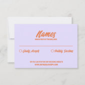 カラフルファンキーレトロブッはっきりしたクモダン結婚ズ 出欠カード (正面)