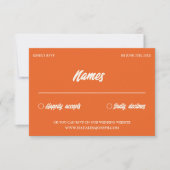 カラフルファンキーレトロブッはっきりしたクモダン結婚ズ 出欠カード (正面)