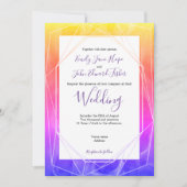 カラフルファンキー水の色/幾何結婚色 招待状 (正面)