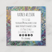 カラフルファンキー芸術的スタイル スクエア名刺 (裏面)