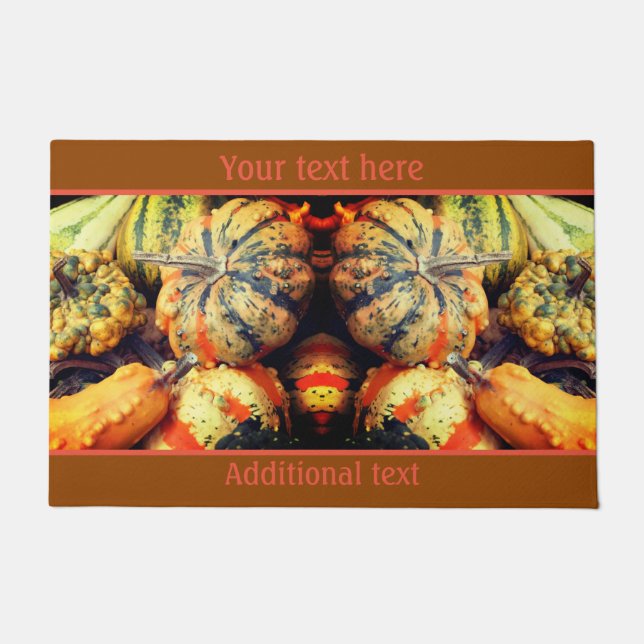 カラフルファンシー食べパーソナライズされたる ドアマット (正面)