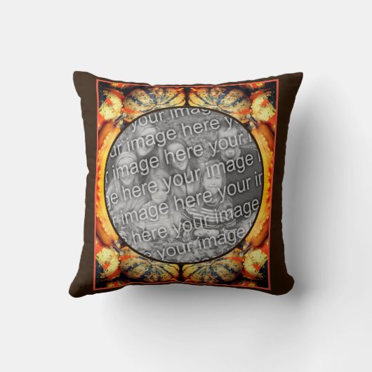 カラフルファンシーGourds Frame自分の写真を作成 クッション (裏面)