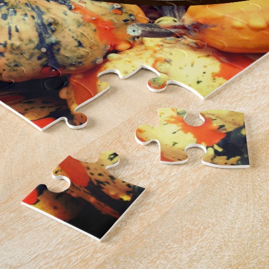 カラフルファンシーGourds Frame自分の写真を作成 ジグソーパズル (側面)