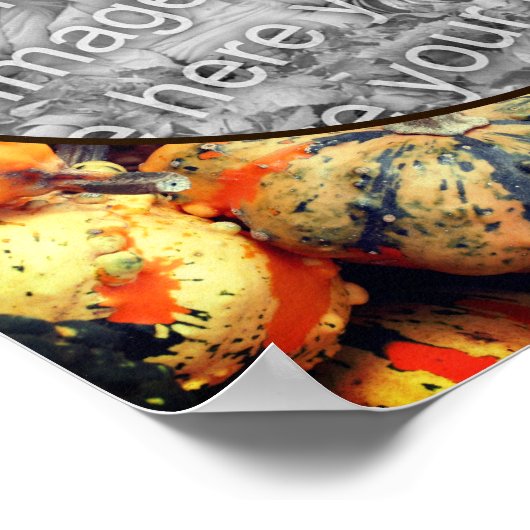 カラフルファンシーGourds Frame自分の写真を作成 ポスター (角)