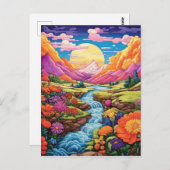 カラフルファンタジーの背景 ポストカード (正面/裏面)