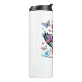 カラフルファンタジーアヒル（花と蝶） タンブラー (回転左)