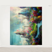 カラフルファンタジーエイリアン自然景観 タペストリー (正面)