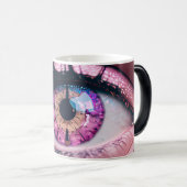カラフルファンタジーピンクグリッターアイクローズアップモーフィング モーフィングマグカップ (正面右)