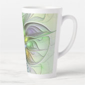 カラフルファンタジーフラワーモダン抽象芸術フラクタル カフェラテマグ (右)