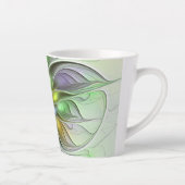 カラフルファンタジーフラワーモダン抽象芸術フラクタル カフェラテマグ (右)