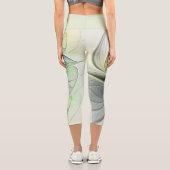 カラフルファンタジーフラワーモダン抽象芸術フラクタル カプリレギンス (裏面)