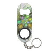 カラフルファンタジーフラワーモダン抽象芸術フラクタル キーホルダー栓抜き (裏面)