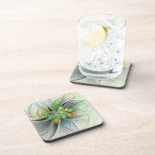 カラフルファンタジーフラワーモダン抽象芸術フラクタル コースター (右側)