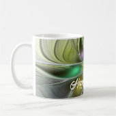 カラフルファンタジーフラワーモダン抽象芸術フラクタル コーヒーマグカップ (左)