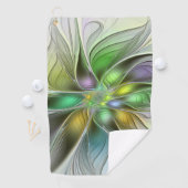 カラフルファンタジーフラワーモダン抽象芸術フラクタル ゴルフタオル (インサイチュ)