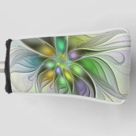 カラフルファンタジーフラワーモダン抽象芸術フラクタル ゴルフヘッドカバー