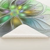 カラフルファンタジーフラワーモダン抽象芸術フラクタル シェルパブランケット (3/4)