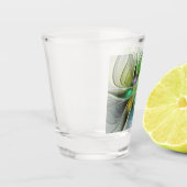 カラフルファンタジーフラワーモダン抽象芸術フラクタル ショットグラス (左)