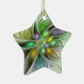 カラフルファンタジーフラワーモダン抽象芸術フラクタル セラミックオーナメント (右)