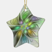 カラフルファンタジーフラワーモダン抽象芸術フラクタル セラミックオーナメント (左)