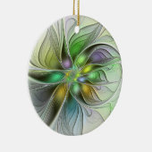 カラフルファンタジーフラワーモダン抽象芸術フラクタル セラミックオーナメント (右)