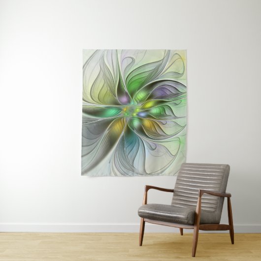 カラフルファンタジーフラワーモダン抽象芸術フラクタル タペストリー (インサイチュ)