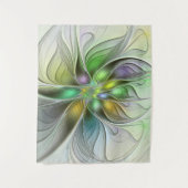 カラフルファンタジーフラワーモダン抽象芸術フラクタル タペストリー (正面)