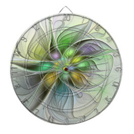カラフルファンタジーフラワーモダン抽象芸術フラクタル ダーツボード